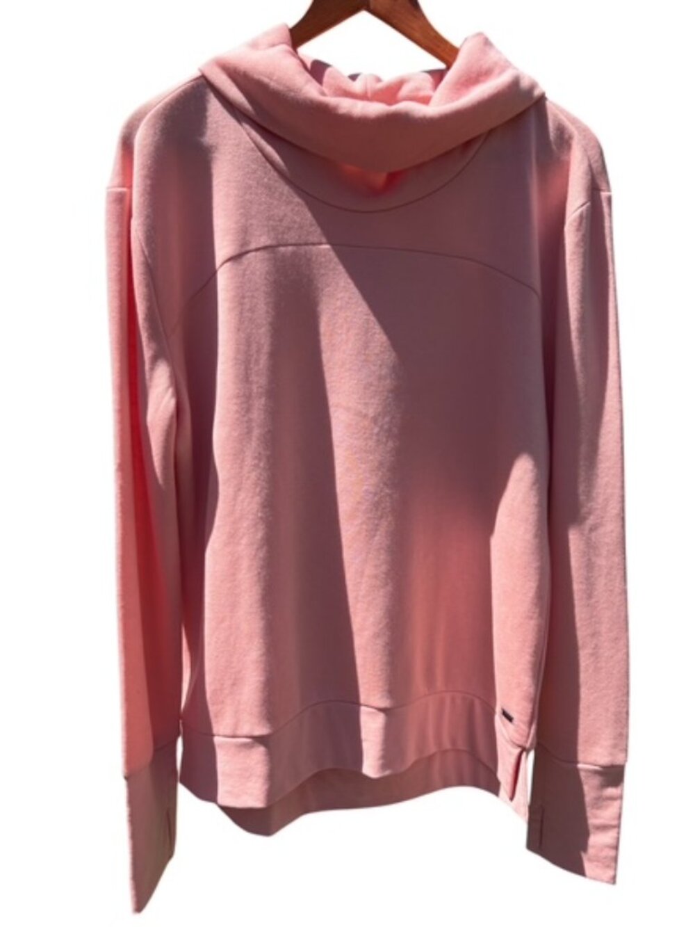 Marc New York Performance Women's Pink Cowl Neck Fleece Pullover Sweatshirt Sz L